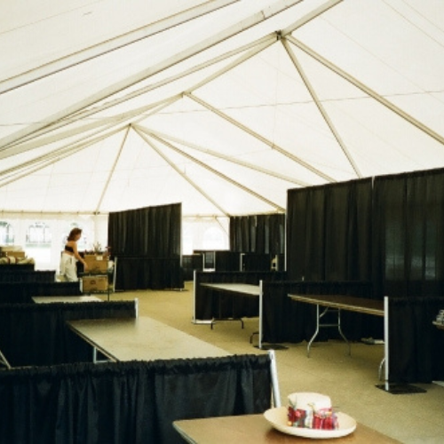 Booth setup underneath a tent