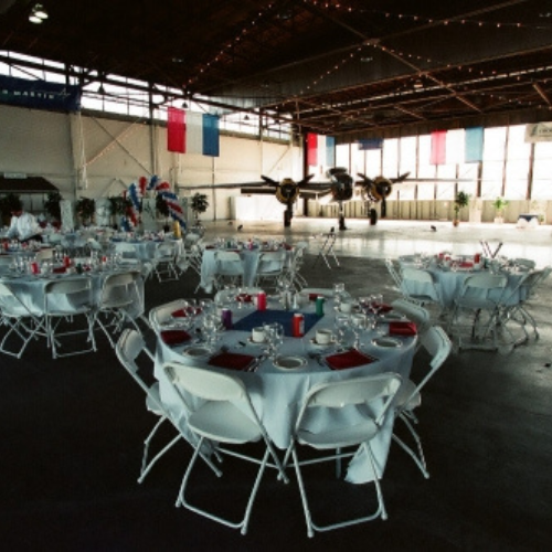 Wedding setup underneath a tent