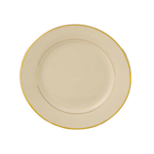 7 Wide Rim, Ivory w/Gold Band Salad Plate