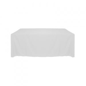 White 54 x 120 cotton/polyester rectangular tablecloth